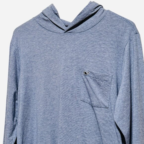NWT Vineyard Vines Edgartown T Shirt Blue Long Sleeve Hooded Mens Size Small - Picture 3 of 10